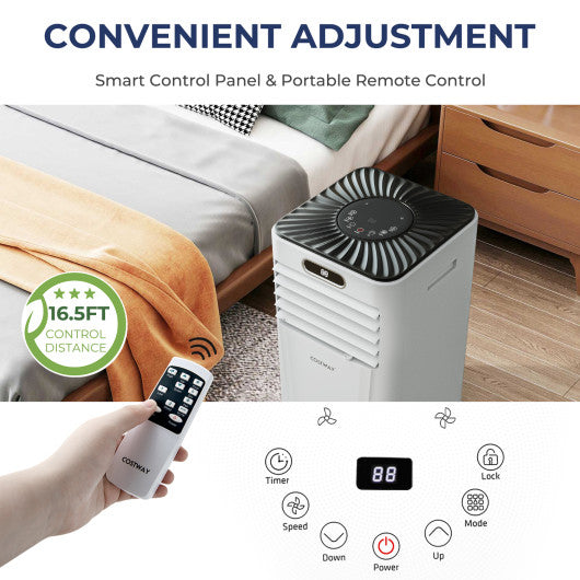 10000 BTU 4-in-1 Portable Air Conditioner with Dehumidifier and Fan Mode-Dark Blue - Set Shop and Smile