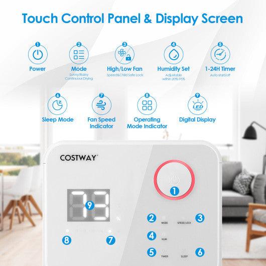 32 Pints 2000 Sq. Ft Dehumidifier for Home and Basements with 3-Color Digital Display-White at Set Shop and Smile