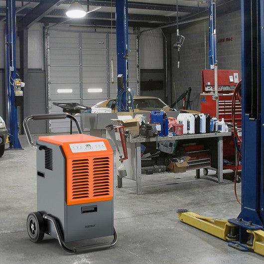 Portable Commercial Dehumidifier with Water Tank and Drainage Pipe-Gray at Set Shop and Smile