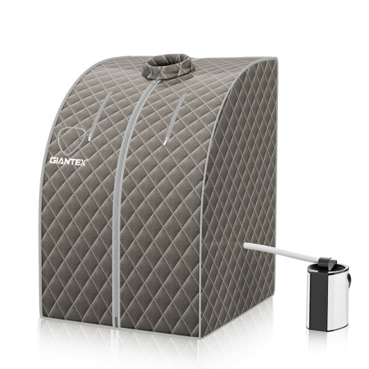 Portable Personal Steam Sauna Spa with 3L Blast-proof Steamer Chair-Coffee - Set Shop and Smile