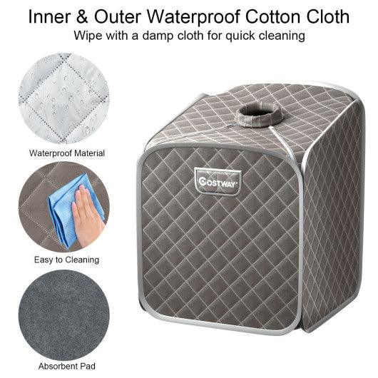 2L Portable Folding Steam Sauna Spa-Gray at Set Shop and Smile