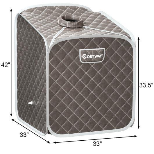 2L Portable Folding Steam Sauna Spa-Gray at Set Shop and Smile