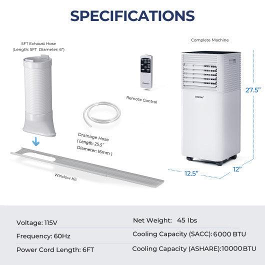 10000 BTU Air Cooler with Fan and Dehumidifier Mode-Black at Set Shop and Smile