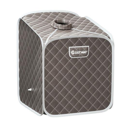 2L Portable Folding Steam Sauna Spa-Gray at Set Shop and Smile