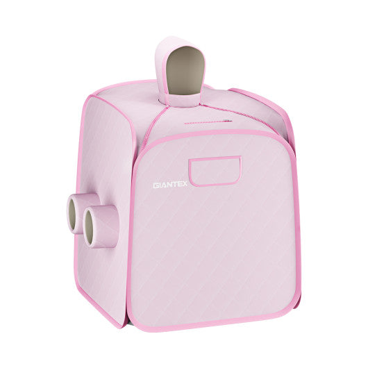 800W 2 Person Portable Steam Sauna Tent SPA with Hat Side Holes 3L Steamer-Pink - Set Shop and Smile