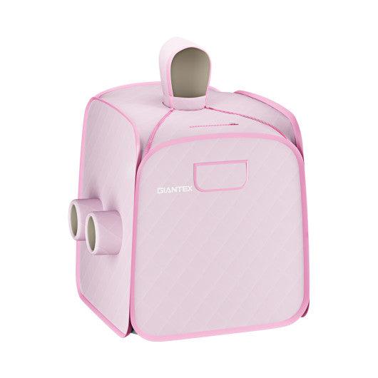 800W 2 Person Portable Steam Sauna Tent SPA with Hat Side Holes 3L Steamer-Pink at Set Shop and Smile