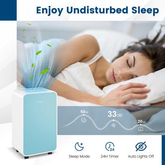 32 Pints/Day Portable Quiet Dehumidifier for Rooms up to 2500 Sq. Ft-Blue at Set Shop and Smile
