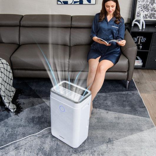 60-Pint Dehumidifier for Home and Basements 4000 Sq. Ft with 3-Color Digital Display-White at Set Shop and Smile