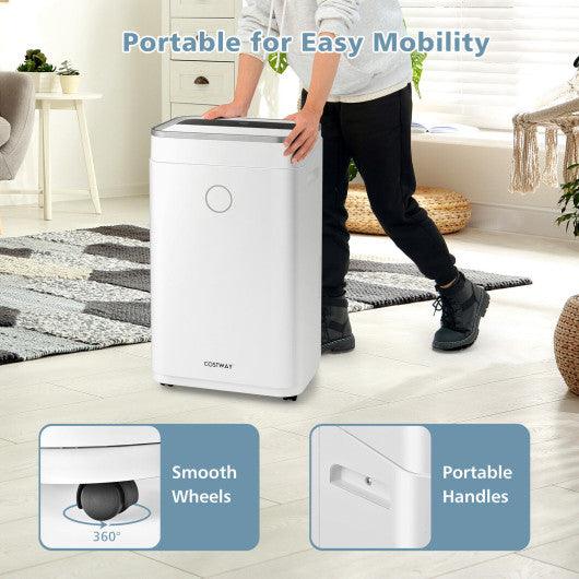 60-Pint Dehumidifier for Home and Basements 4000 Sq. Ft with 3-Color Digital Display-White at Set Shop and Smile