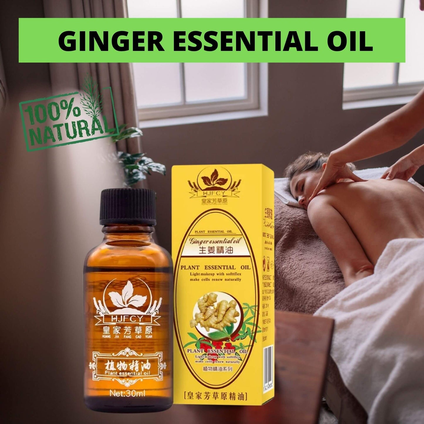 NATURAL ZEBRA | Ginger Essential Oil | 3-Bottles Bundle -