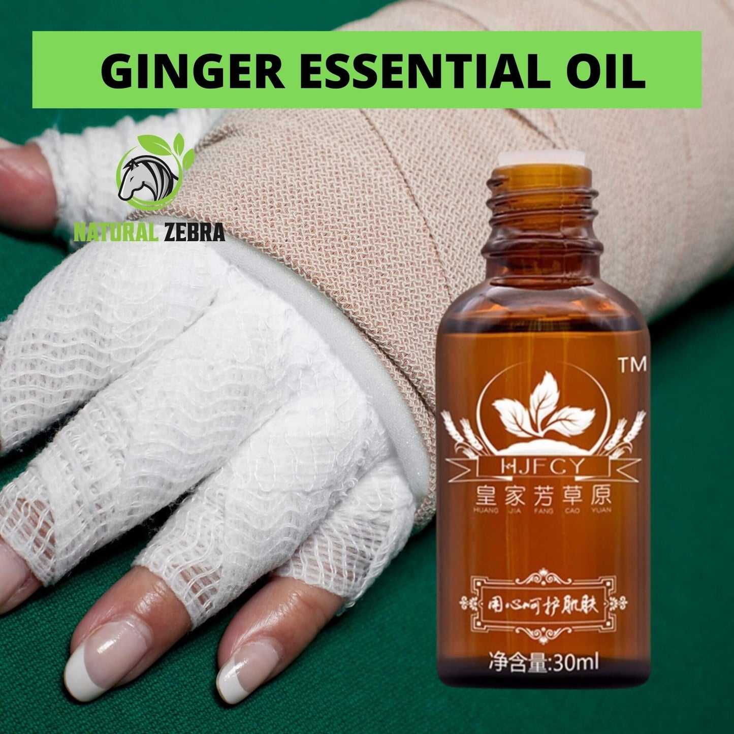 NATURAL ZEBRA | Ginger Essential Oil | 3-Bottles Bundle -