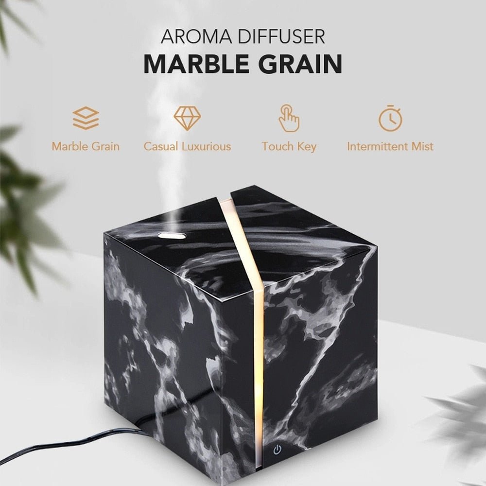 Marble Grain Ultrasonic Air Humidifier Essential Oil Aromatherapy Diffuser 200ml for Office Home Bedroom Living Room - 2