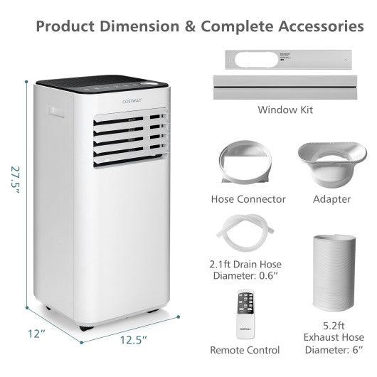 10000 BTU Portable Air Conditioner with Fan Dehumidifier Sleep Mode-White at Set Shop and Smile