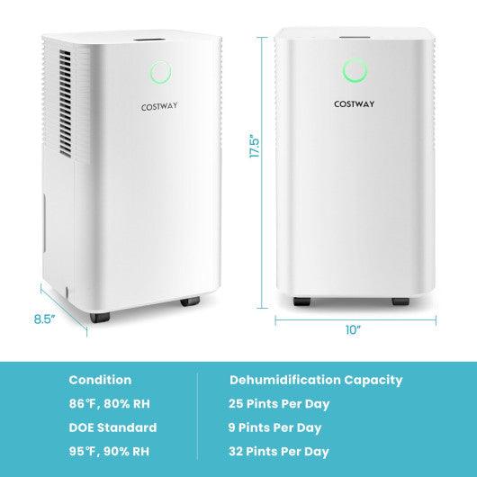 1750 Sq. Ft 32 Pints Dehumidifier with Auto Defrost and 24H Timer Drain Hose-White at Set Shop and Smile