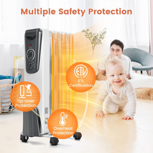 1500W Electric Space Heater with Adjustable Thermostat - Set Shop and Smile