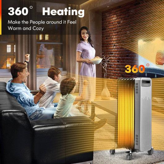 1500W Portable Oil-Filled Radiator Heater for Home and Office-Black at Set Shop and Smile