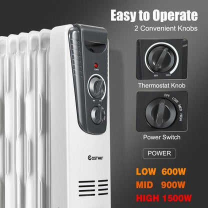 1500W Electric Space Heater with Adjustable Thermostat at Set Shop and Smile