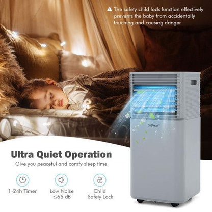 8000 BTU 3-in-1 Air Cooler with Dehumidifier and Fan Mode-Gray at Set Shop and Smile