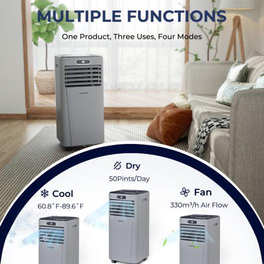 10000 BTU 4-in-1 Portable Air Conditioner with Dehumidifier and Fan Mode-Gray at Set Shop and Smile