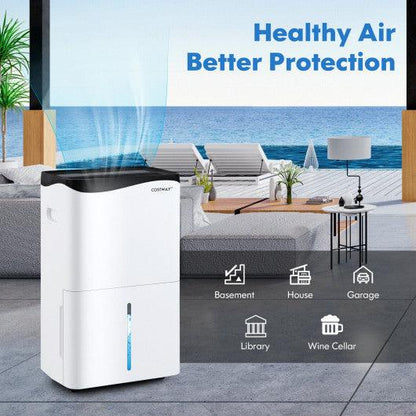 100-Pint Dehumidifier with Smart App and Alexa Control for Home and Basements-White at Set Shop and Smile