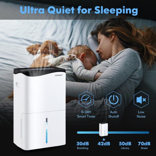 100-Pint Dehumidifier with Smart App and Alexa Control for Home and Basements-White at Set Shop and Smile