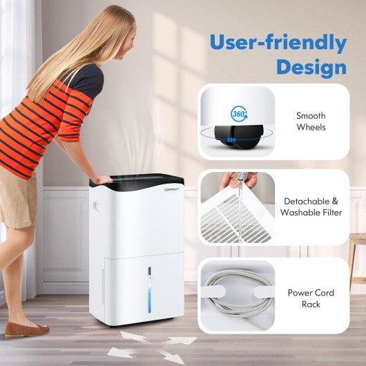 100-Pint Dehumidifier with Smart App and Alexa Control for Home and Basements-White at Set Shop and Smile