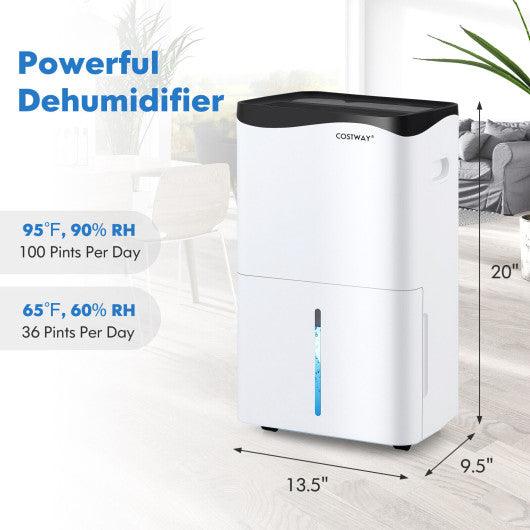 100-Pint Dehumidifier with Smart App and Alexa Control for Home and Basements-White at Set Shop and Smile