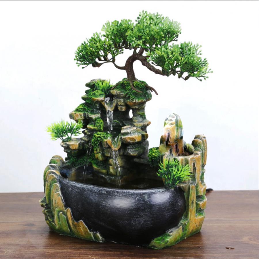 NATURAL ZEBRA | Indoor Tabletop Waterfall Meditation Fountain for Office Home Decoration -