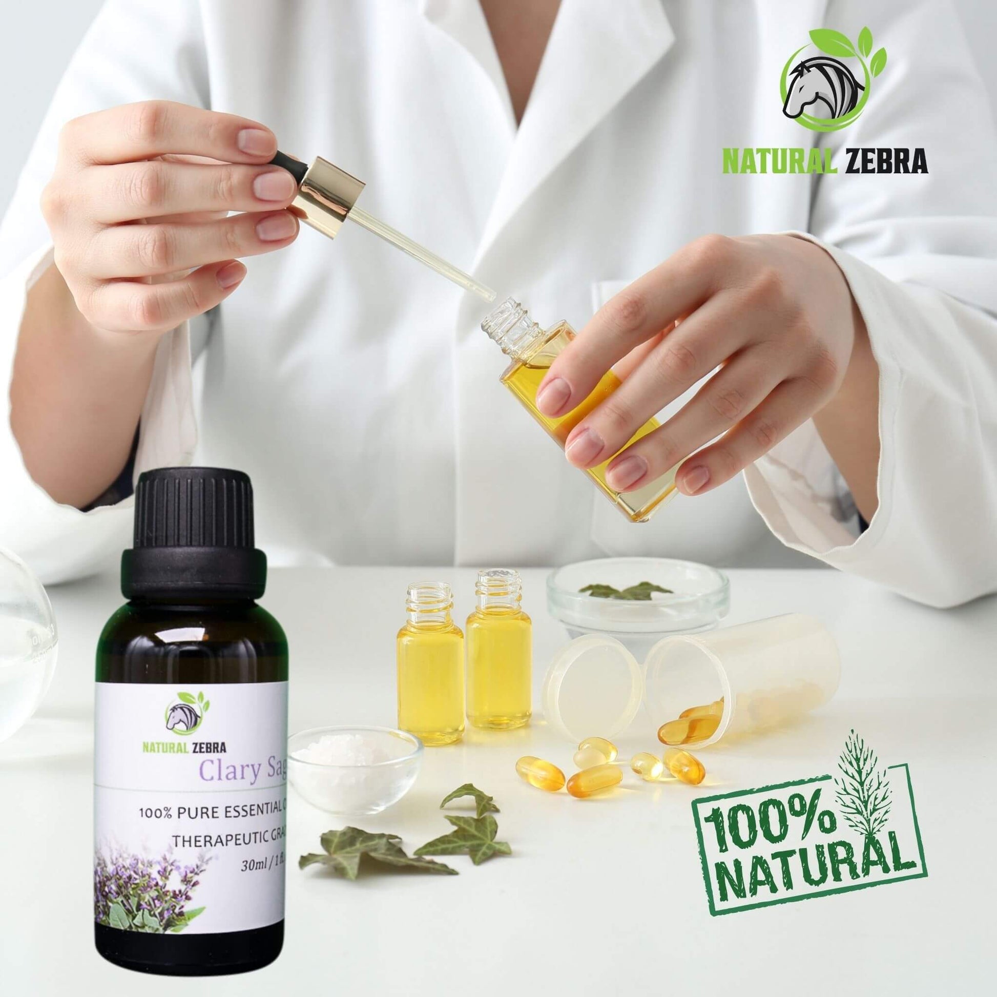 NATURAL ZEBRA | Clary Sage Essential Oil -