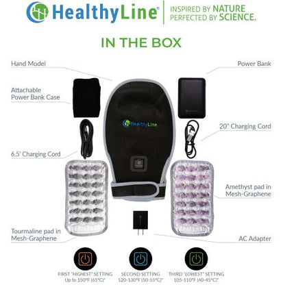 HealthyLine | HealthyLine Portable Heated Gemstone Pad - Hand Model with Power-bank -