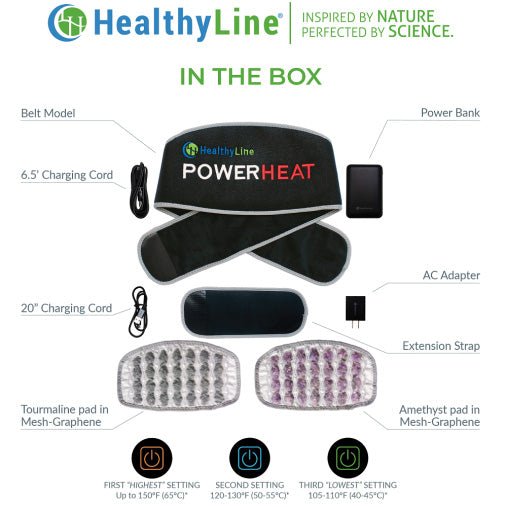 HealthyLine | HealthyLine Portable Heated Gemstone Pad for Belt with Power-bank -