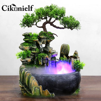 NATURAL ZEBRA | Indoor Tabletop Waterfall Meditation Fountain for Office Home Decoration - Default Title