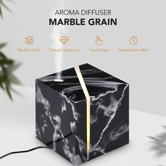 Vimost Shop | Marble Grain Ultrasonic Air Humidifier Essential Oil Aromatherapy Diffuser 200ml for Office Home Bedroom Living Room Study Yoga -
